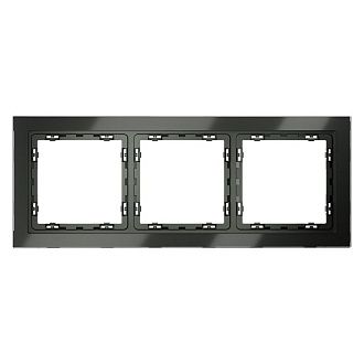 Рамка стеклянная Voltum S70 на 3 поста, титан, стекло Стекло/пластик  VLS110306