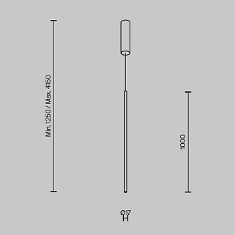 Подвесной светильник 1,7*1,7*415 см, LED, 15W, 4000К, Maytoni Halo MOD246PL-L24BK1 черный