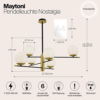Подвесной светильник Maytoni Nostalgia MOD048PL-06G