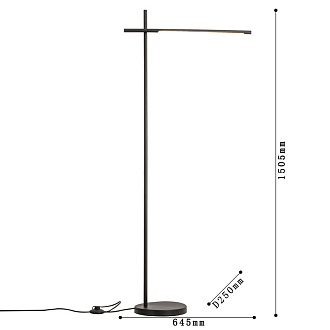 Торшер 25*64,5*150,5 см, 15W, Favourite Modet 4519-1F черный