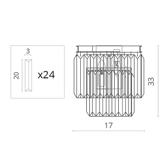 Настенный светильник Nova DIVINARE 3001/01 AP-2 черно-золотой/прозрачный