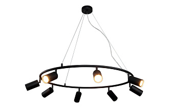 Светильник подвесной 60,2 см, 8*GU10*50W,  Crystal Lux RIVO SP8 BL, Черный