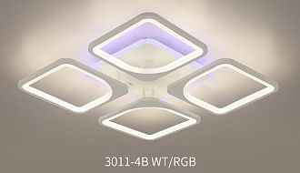 Люстра L650 x W650 x H90, мм, 136W 3000K-6500K, WT (Белый) Rilon 3011/4 WT+RGB