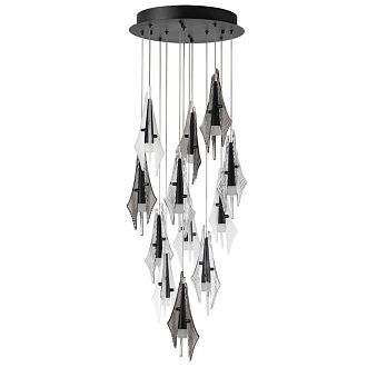 Люстра каскадная *53*70-238 см, 12*LED*5,75W, 3000K, Odeon Light Afalina 5442/69L, черный
