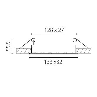Светильник встраиваемый 13*3,2*4,7 см, *9W, 4000K, Lightstar Guarda 080246, Белый; Черный