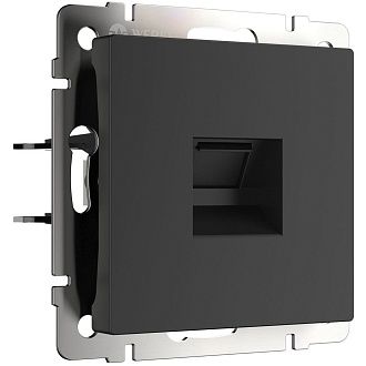 W5120108 Розетка Ethernet RJ-45 cat. 6A экранированная, черный матовый Werkel, 4690389213496