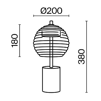 Настольный светильник  20 см, LED 8W, 3000К, Черный Maytoni Rueca P060TL-L12BK