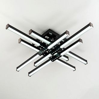 Светильник 77*77*13 см, LED*80W, 3000-6000K, Modelux  MDL.9376.700CL BK, Чёрный, Хром
