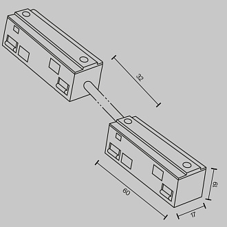 Подвод питания 15,2*1,7*1,9 см, Maytoni Technical Accessories for tracks Exility TRA034CPC-42B-5-1 черный