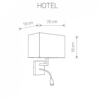Настенный светильник Nowodvorski HOTEL 9302, Тип цоколя E27+1хLEDх2W, хром/серый