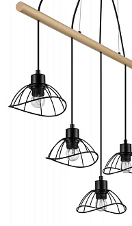 Подвесной светильник 22*103*170 см, 5*E27 черный, бежевый Vele Luce Formula VL6482P05