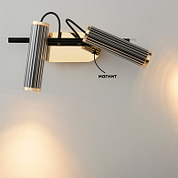 Бра 40*18,5*15 см, 2*LED*3W 3000K Crystal Lux EXTRA AP2 черный+золото+прозрачный