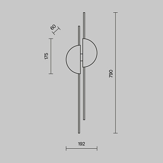 Бра 6*7 см, LED 2 23W, 4000К, Черный Maytoni Skyline MOD179WL-L22BS4K1