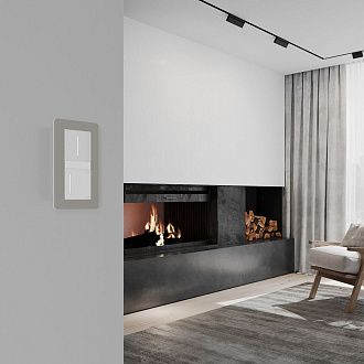 W0023067 Рамка на 2 поста Split, дымчатыйбелый, soft-touch Werkel, 4690389206061