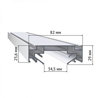 Профиль для монтажа однофазного шинопровода в натяжной потолок (TR30) 200*8 см, ST LUCE Однофазная трековая система ST001.129.00 -