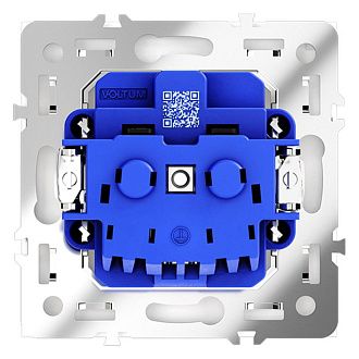 Розетка встраиваемая Voltum S70 с заземлением и защитными шторками, 16А, кашемир пластик Soft touch VLS040203