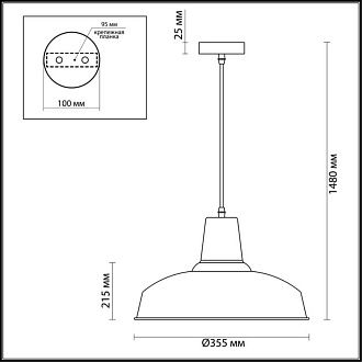Подвесной светильник диаметр 35 см Odeon Light 3361/1 Черный