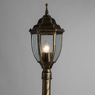 Наземный уличный светильник Arte Lamp Pegasus A3151PA-1BN, черно-золотой, 108 см