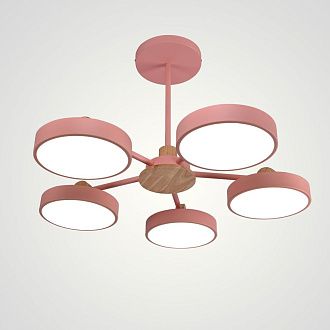 Потолочная люстра MOVE 5 Pink 76*76*18 см, 5*LED*12W, 3000, 4000, 5000K, ImperiumLoft MOVE_01, Розовый