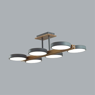 Потолочный светильник 33*65*17 см, 1*LED*108W 3000-4000-6000K Lumion Plato 8031/108CL серый, дерево