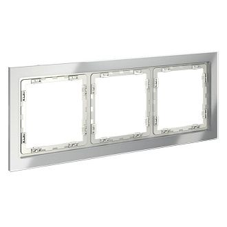 Рамка стеклянная Voltum S70 на 3 поста, сталь, стекло Стекло/пластик  VLS110305