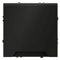 Розетка встраиваемая Voltum S70 с заземлением, защитными шторками и крышкой 16А, черный матовый пластик Soft touch VLS040308