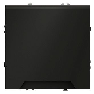 Розетка встраиваемая Voltum S70 с заземлением, защитными шторками и крышкой 16А, черный матовый пластик Soft touch VLS040308