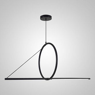 Подвесной светильник SUSPENSION CERCLE ET TRAIT – GRAPHITE SATINE L120 120*45*45 см, 1*LED*25W, 3000K, ImperiumLoft 40.1282-0, Чёрный