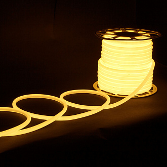 Светодиодный гибкий неон Гибкий неон 220V 9,6W 144Led 2835 IP67 круглый теплый белый, 50 м Elektrostandard