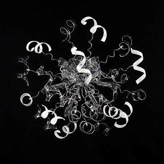 Потолочная люстра Citilux Рандом CL222161, диаметр 70 см, стекло белое/прозрачное