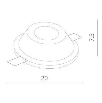 Светильник встраиваемый гипс Arte-Lamp INVISIBLE A9270PL-1WH, вр 41*25 см