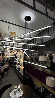 Люстра подвесная 120*21-130 см, LED 200W, 3000-5500K, 18000Lm, 27 м2 Citilux Trent CL203761  с пультом черный матовый