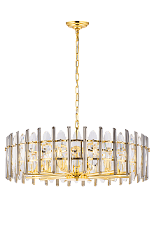 Люстра Ø800 x H240(900), мм, 12*40W (480W), H GOLD (Золото) NewRgy B7-D800 H-GOLD