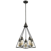 Подвесной светильник  48*170 см, 5*E27 античный коричневый Vele Luce Storm VL6136P05