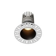 Встраиваемый светильник 9*10 см, вр 6 см, *LED*10W, 3000K, Maytoni Dip DL120-10W-3K-TRS-B, Черный