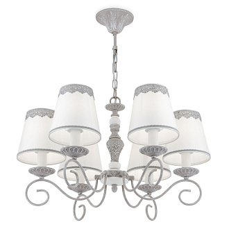 Подвесная люстра диаметр 60 см Maytoni Bouquet ARM023-06-S серый антик