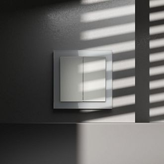 Перекрестный переключатель встраиваемый двухклавишный 10А, сталь Voltum S70 VLS020505, Пластик Soft touch