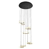 Люстра 75*75*200 см, 9*LED*131W, 3000K Gerhort G51232/9BK+GD, Черный, золотой