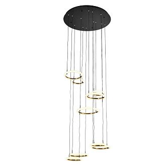 Люстра 75*75*200 см, 9*LED*131W, 3000K Gerhort G51232/9BK+GD, Черный, золотой
