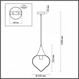 Подвесной светильник диаметр 23 см Odeon Light Kesta 4949/1 Хром