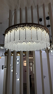 Люстра 60 см, LED*80W, 3700К, 6796lm Odeon Light Cleo 5091/80L, золотой
