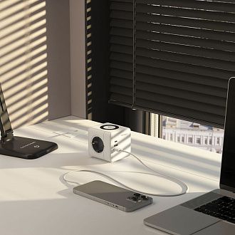 W6513501 Розеточный блок 3-местный + 3 USB + беспроводная зарядка Werkel, 4690389204265