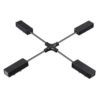 Гибкий токопроводящий соединитель Х-образный Novotech VECTOR PORT 135315, черный