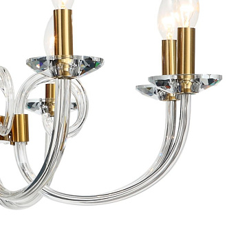 Подвесная люстра Stilfort Glass 1050/03/08P, диаметр 75 см, золото