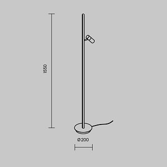 Торшер 20*20*155 см, LED*14W, 3000K, Maytoni Thin MOD395FL-L28BS3K, латунный