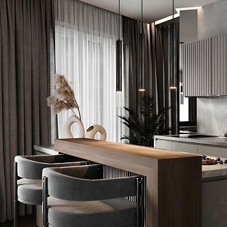Подвесной светильник 4 см, Loft IT Everest 10584P/600, черный-травертин