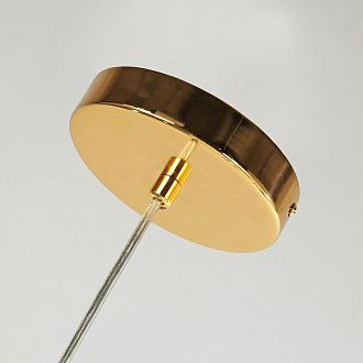Подвесная люстра 97*100 см, G9, 7-10 м2 F-Promo Infilato 4035-5P, L970*W300*H300/1300, светлого золота, стеклянные плафоны прозрачного и зеленого цвета, лампу G9 можно менять