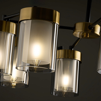 Светильник 77 см, Freya Modern FR5432PL-08BBS, черный-латунь