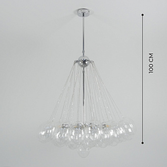 Светильник ElegantLight DZN-20635 ХРОМ+ПРОЗРАЧНЫЙ D/H/12/E27/40W+37 стеклянных плафонов без ламп GRAPE 23-12