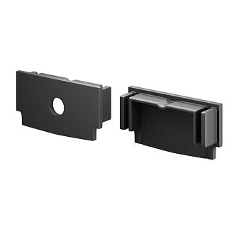 Комплект заглушек (для профиля 61×14) 2 шт., ALM-6114-B-EC 642013, 1*3*2 см, Maytoni Led Strip 642013, Черный